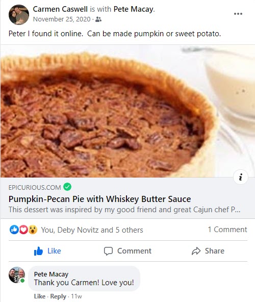 Pumpkin-Pecan Pie with Whiskey Butter Sauce