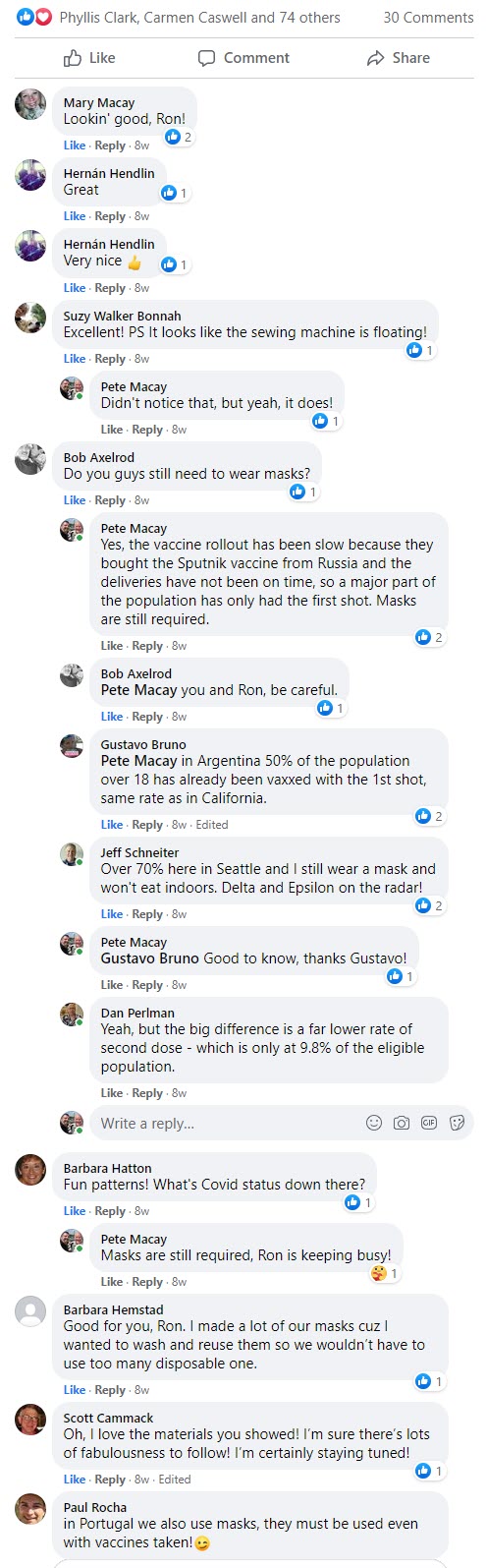 Ron making masks-July 4 2021 comments 1