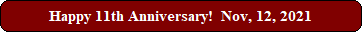 Happy 11th Anniversary!  Nov, 12, 2021