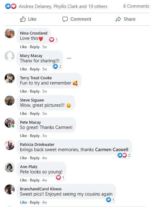 Aunt Rose's approx 1982-comments