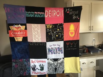 Lexi collected shirts from my moms room and made this