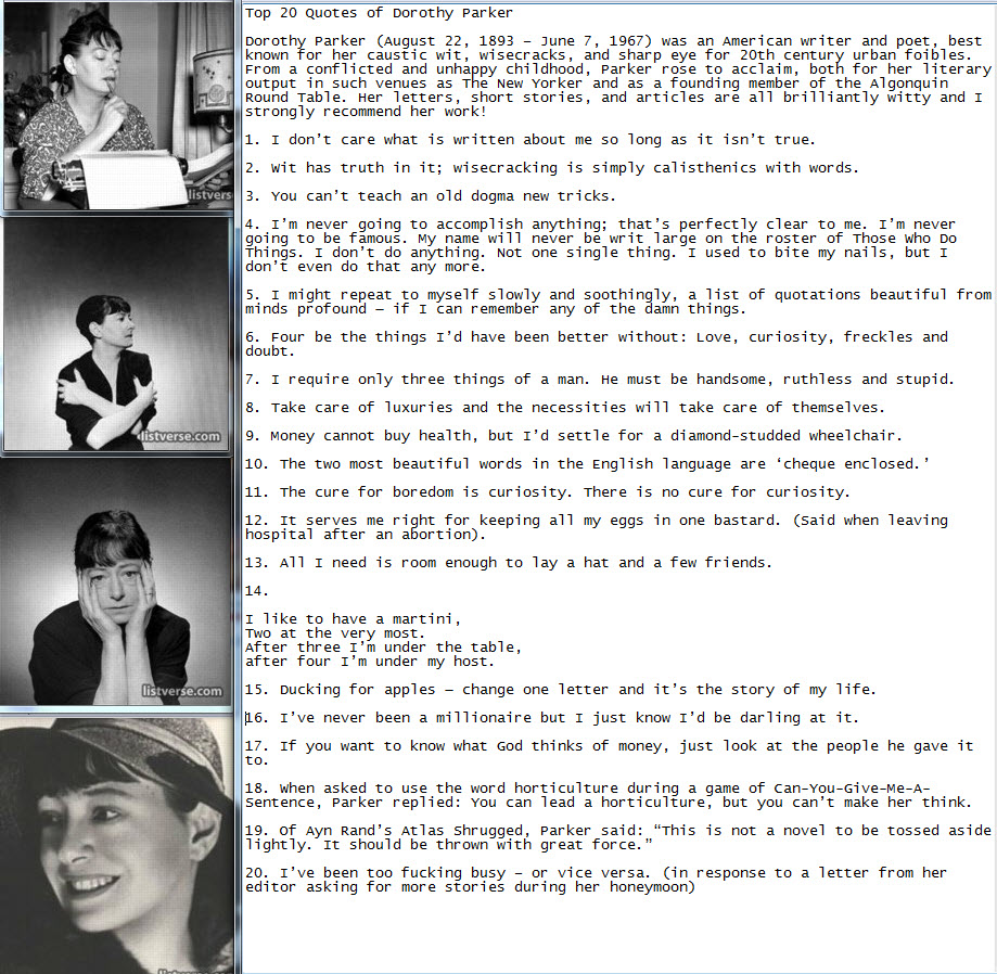 Top 20 Quotes of Dorothy Parker